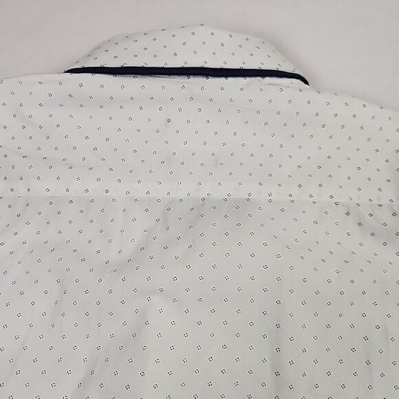 Denim & Flower Ricky Singh Mens White Blue Slim Fit Button Down XL Shirt - Picture 9 of 11